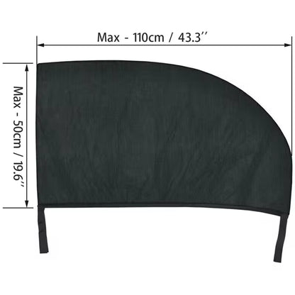 Royallure 2Pcs Stretchable Mesh Side Window Sun Shades – UV-Block, Heat-Reducing, Privacy Fit