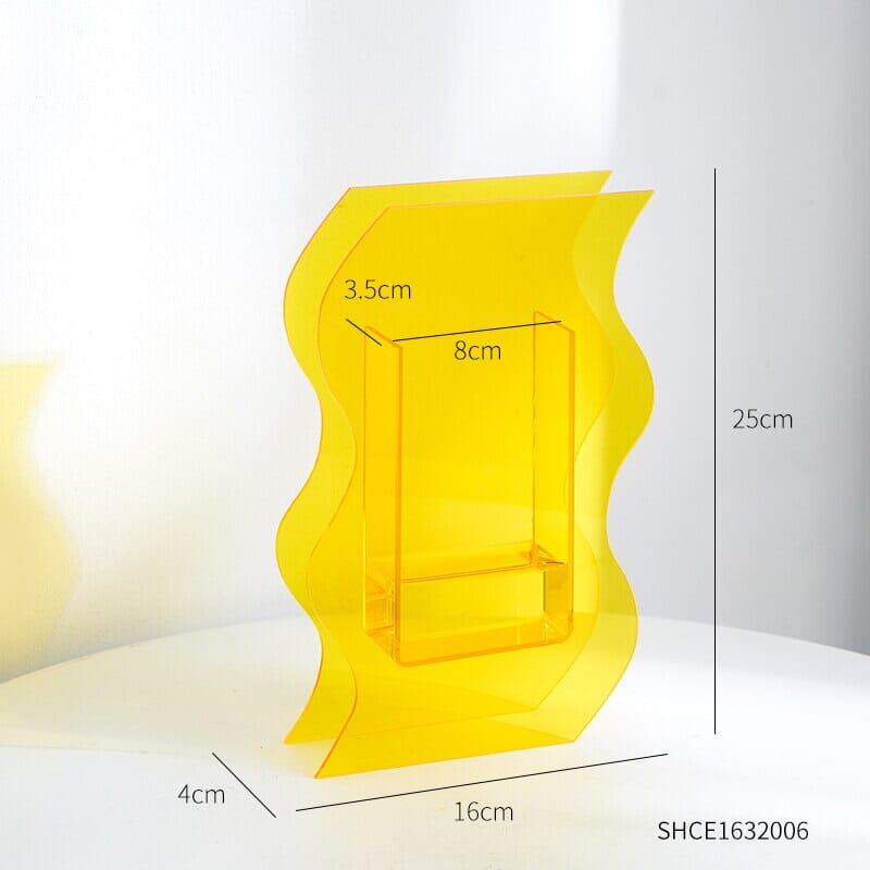 RoyaleGlow Artistic Acrylic Vase for Modern Decor