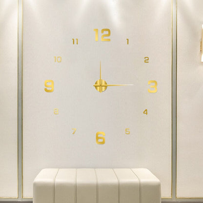 LuxRoyale Frameless Self-Adhesive 3D Wall Clock, Modern Minimalist DIY Decor