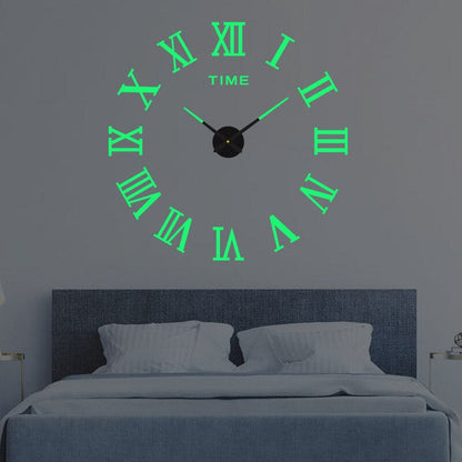 LuxRoyale Frameless Self-Adhesive 3D Wall Clock, Modern Minimalist DIY Decor