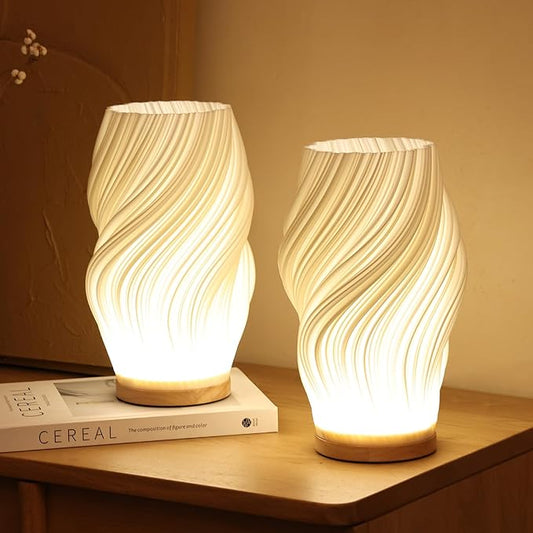 Lumora Serene Wavecrest Lamp - Modern Dimmable Wave-Shaped LED Light for Elegant Home Decor - Royale Basic