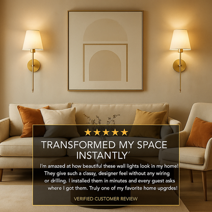 Set of 2 Wireless Wall Sconces with Remote & Rechargeable Bulbs – No Drill 3