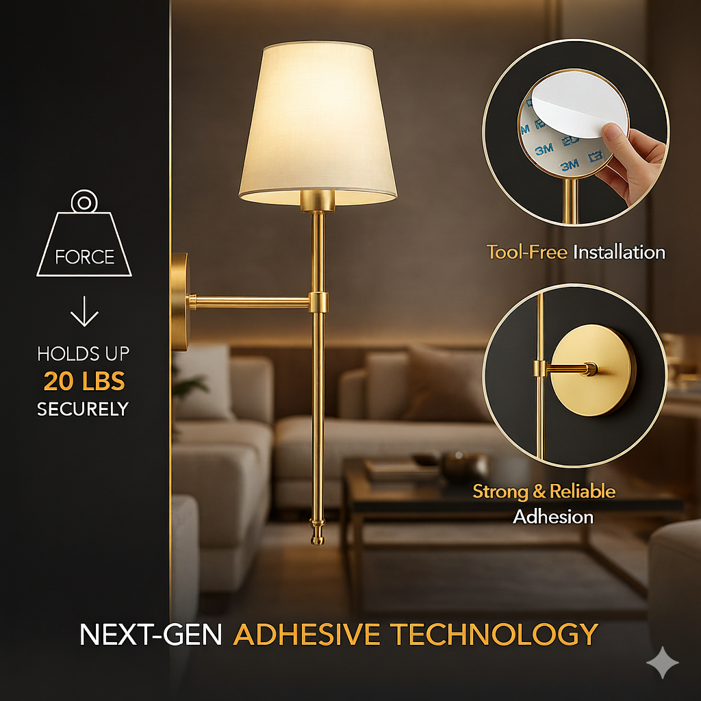 Set of 2 Wireless Wall Sconces with Remote & Rechargeable Bulbs – No Drill 7