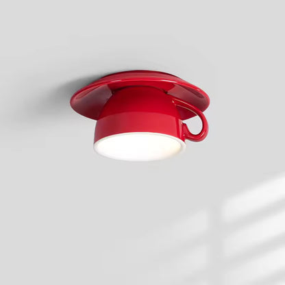 Royallure Flush Mount Ceiling Light Fixture - Coffee Cup Ceramic Design for Restaurant Cafe