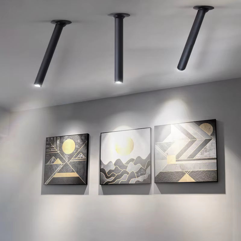 RoyaleGlow Adjustable Recessed LED Spotlight, Long Aluminium Cylinder Ceiling Light
