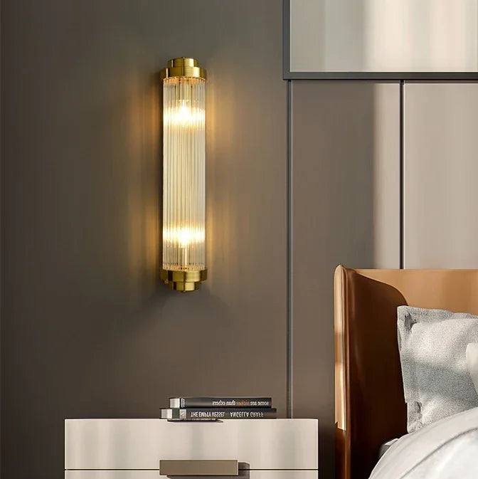 Royallure Art Deco Brass Wall Light Sconce for Bathroom and Living Room Illumination