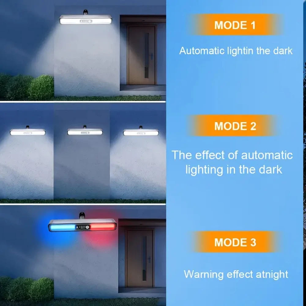 Royelux Solar Warning Wall Light - Wall-Mounted Decorative Outdoor LED Lamp