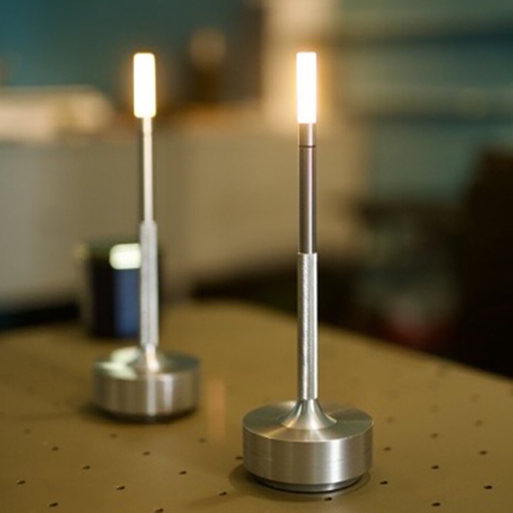 CandleGlow Dimmable Cordless Candle Table Lamp – Touch Control, Portable Design - Gold