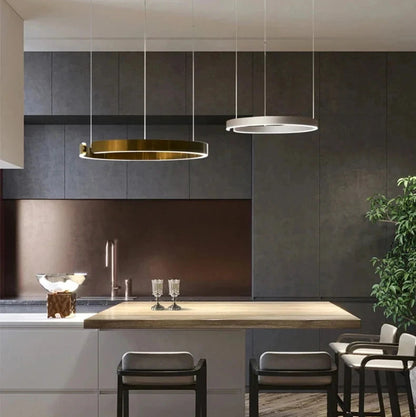 Rayvia Modern LED Pendant Light Round Design With Adjustable Brightness Warm White
