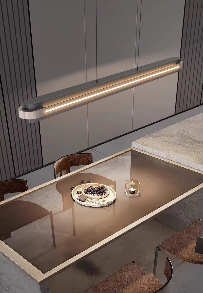 Royelux Modern Linear LED Pendant Light - Adjustable Island Lighting For Dining Room