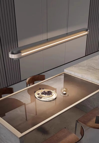 Royelux Modern Linear LED Pendant Light - Adjustable Island Lighting For Dining Room