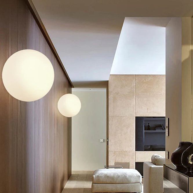 Royallure Modern Milk-Glass Wall Light – LED, Soft Glow, Sleek Circular Design