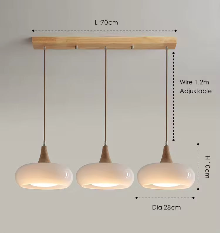 Royallure Amber Glass Adjustable Pendant Light for Kitchen, Restaurant and Bar