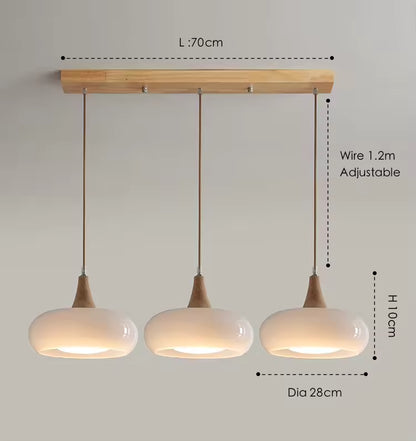 Royallure Amber Glass Adjustable Pendant Light for Kitchen, Restaurant and Bar