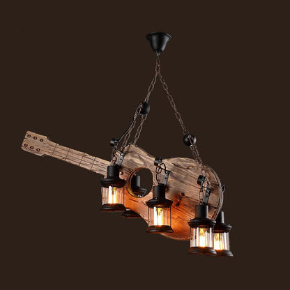 Royaleva Antique Industrial Wood LED Ceiling Light - Pendant Lamps For Vintage Home Decor