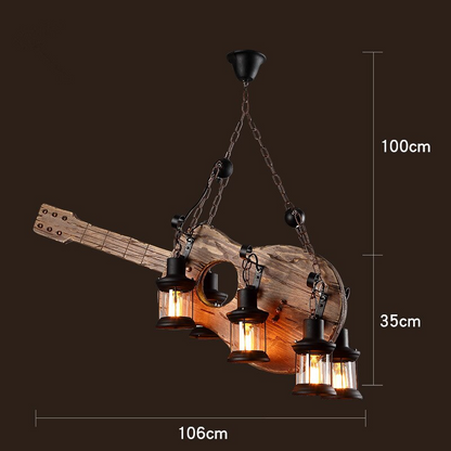 Royaleva Antique Industrial Wood LED Ceiling Light - Pendant Lamps For Vintage Home Decor