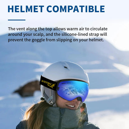 Luxora Double Layer Anti-Fog Ski Goggles with Interchangeable Lenses and UV400 Protection