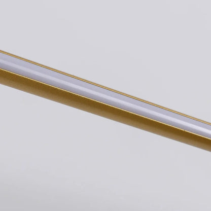 LuxRoyale Minimalist Linear Wall Lamp with Gold End Caps, Aluminum Construction