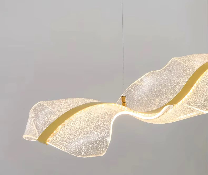 LuxRoyale Modern Wave LED Chandelier for Dining Room & Kitchen Island