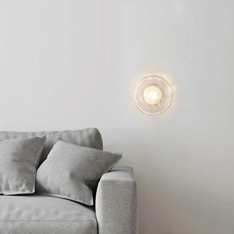LuxRoyale Nordic Round Glass Wall Light Ceto Minimalist Sconce For Modern Hallway