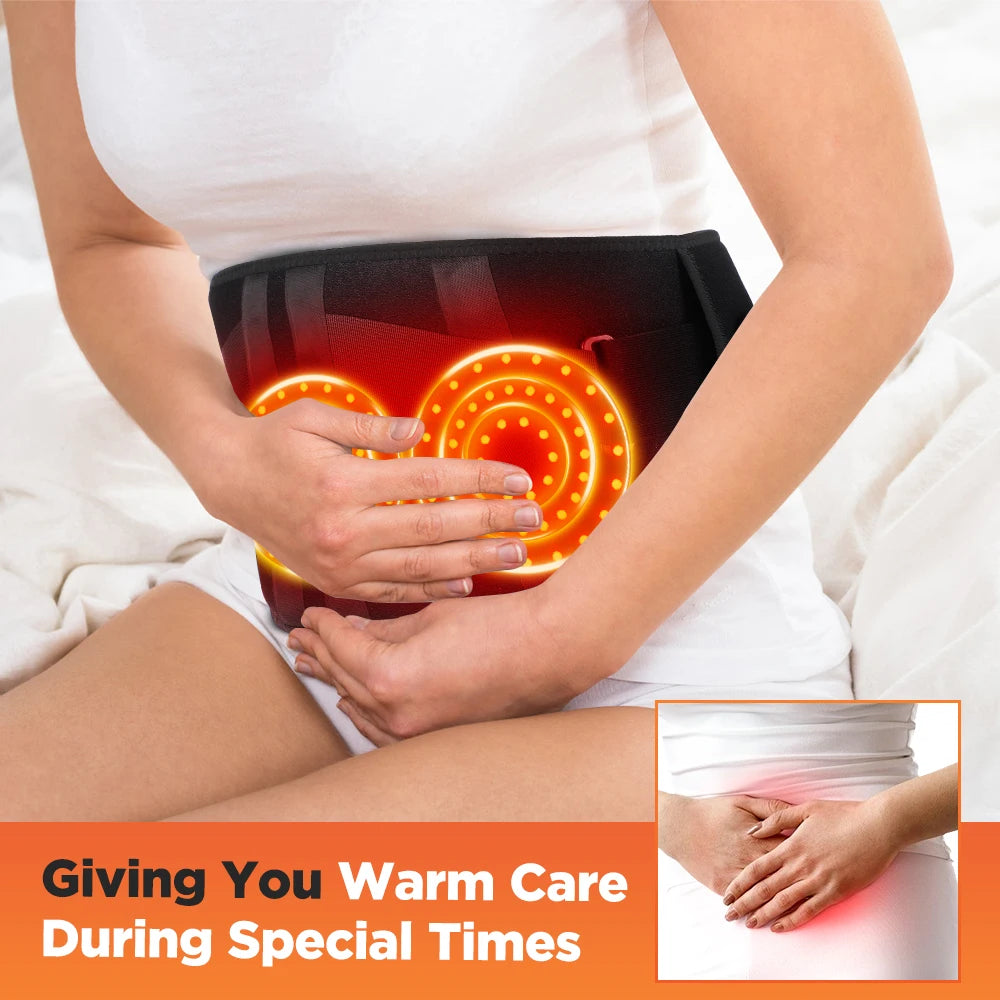 Luxora Cordless Ergonomic Heated Lumbar Support Belt with Red Light for Comfort and Relief