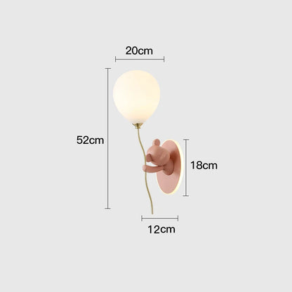 RoyaleGlow Artistic Bear Wall Lamp for Kids Room
