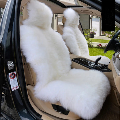 Luxora Plush Car Seat Covers - Universal Warm Faux Fur Front Seat Protector