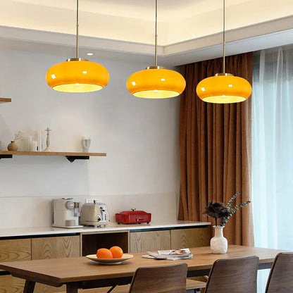 RoyaleGlow Nordic Milk Glass Pendant Light, Copper Shade Modern Hanging Lamp