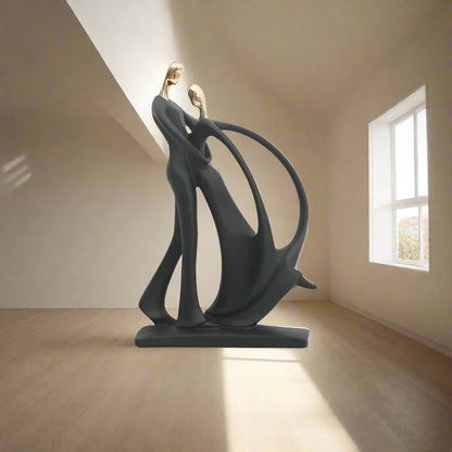 Elegant Nordic Art Dancing Couple Figurines – Resin Sculpture for Stylish Home & Office Decor