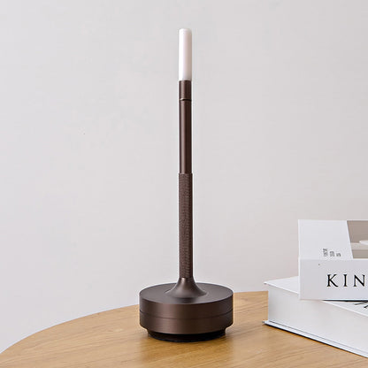 CandleGlow Dimmable Cordless Candle Table Lamp – Touch Control, Portable Design - Brown