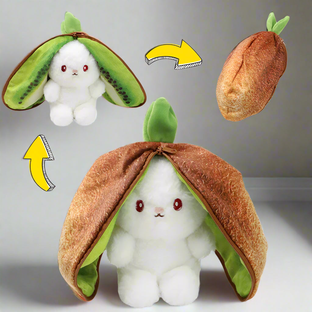 Royelux Fruit Bunny Plush Toy – Transformable Soft Stuffed Rabbit for Kids & Gifts