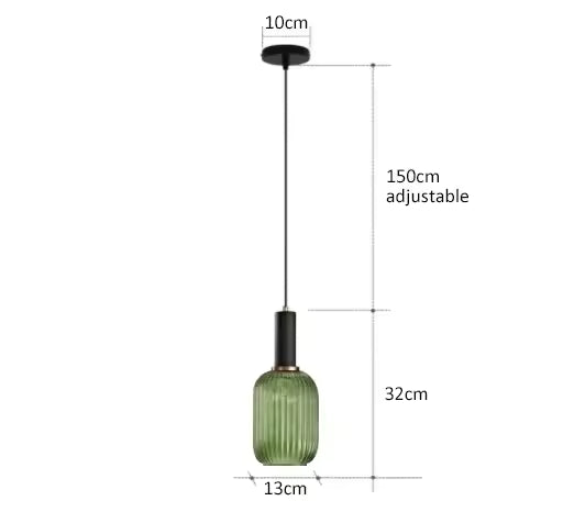 Luxora Nordic Glass Pendant Light, Brass Finish Warm Glow Hanging Lamp