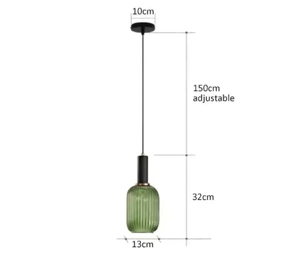 Luxora Nordic Glass Pendant Light, Brass Finish Warm Glow Hanging Lamp