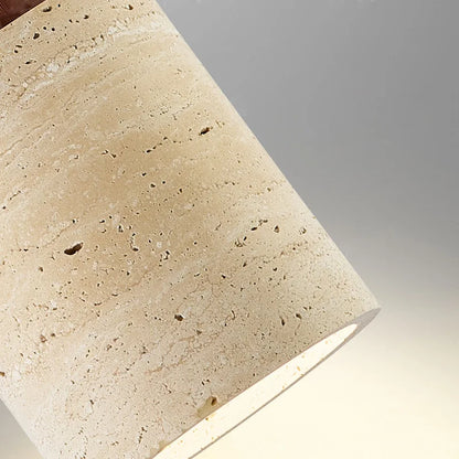 LuxRoyale Nordic Travertine Pendant Light, Minimalist Drum Fixture for Kitchen and Dining
