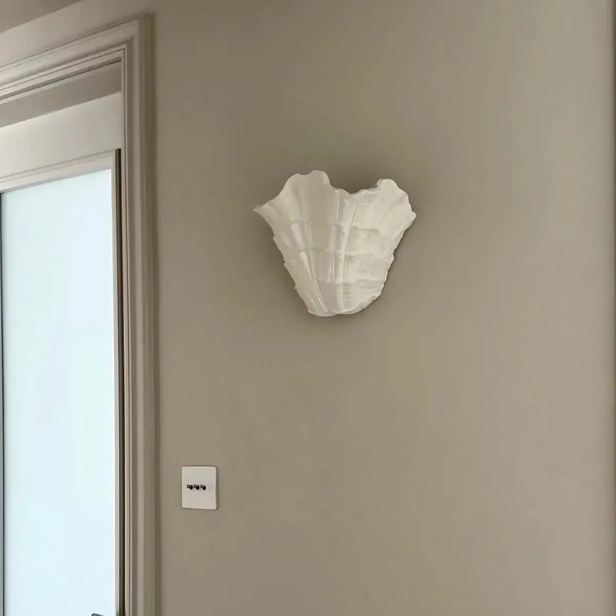 RoyaleGlow Handcrafted Plaster Seashell Sconce - Organic Modern Wall Light