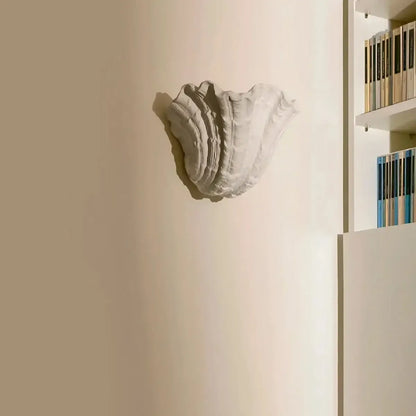 RoyaleGlow Handcrafted Plaster Seashell Sconce - Organic Modern Wall Light