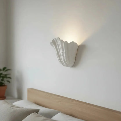 RoyaleGlow Handcrafted Plaster Seashell Sconce - Organic Modern Wall Light