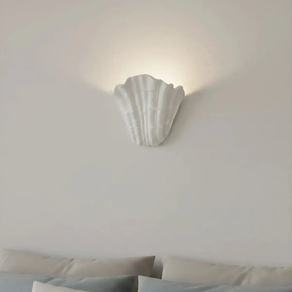 RoyaleGlow Handcrafted Plaster Seashell Sconce - Organic Modern Wall Light
