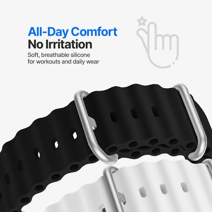 RoyaleGlow Waterproof Apple Watch Compatible Band – Secure Fit for Sports & Swimming