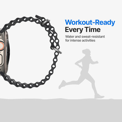 RoyaleGlow Waterproof Apple Watch Compatible Band – Secure Fit for Sports & Swimming