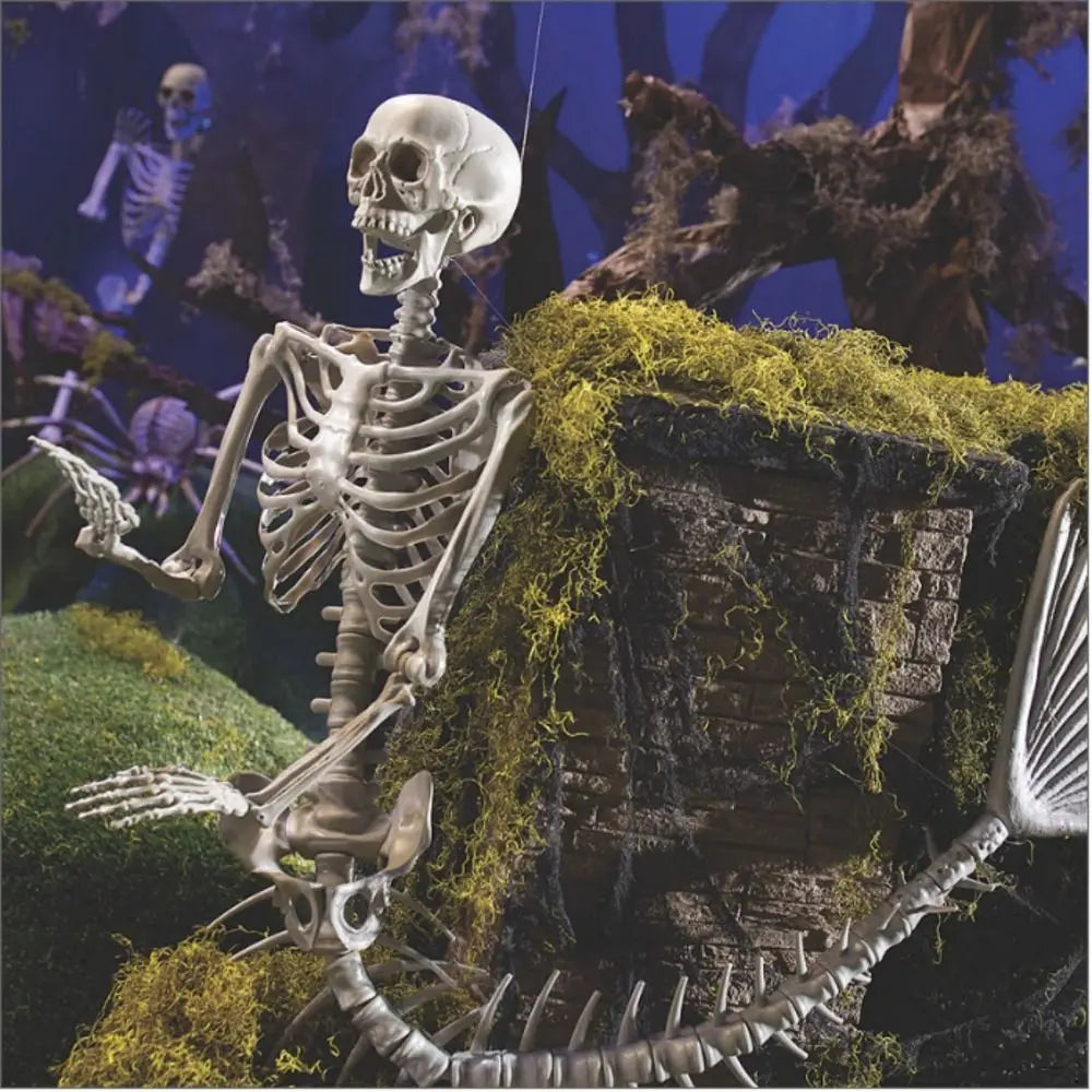 Skeleton Mermaid Skeleton Portable Plastic Decoration Fish Skeleton Statue 80cm Flexible Halloween Fish Skeleton Haunted House 1