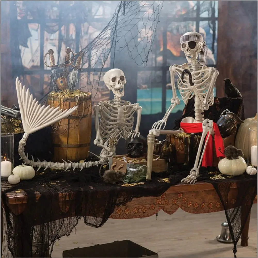 Skeleton Mermaid Skeleton Portable Plastic Decoration Fish Skeleton Statue 80cm Flexible Halloween Fish Skeleton Haunted House 2