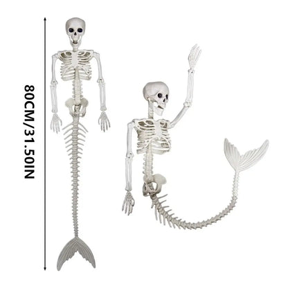 Skeleton Mermaid Skeleton Portable Plastic Decoration Fish Skeleton Statue 80cm Flexible Halloween Fish Skeleton Haunted House 5