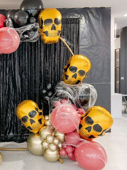 Skull Foil Balloon Halloween Decoration Ghost Party Day of the Dead Horror Party Decoration Haunted House Party Decoration 2