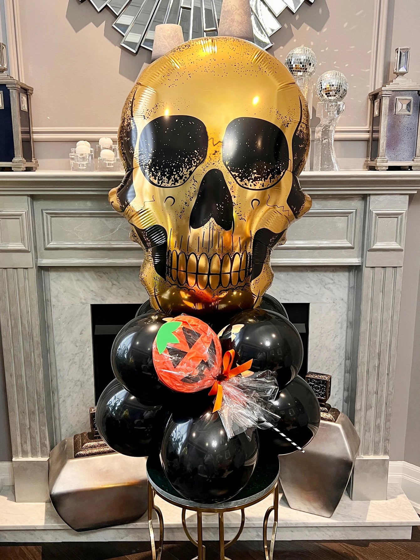Skull Foil Balloon Halloween Decoration Ghost Party Day of the Dead Horror Party Decoration Haunted House Party Decoration 4