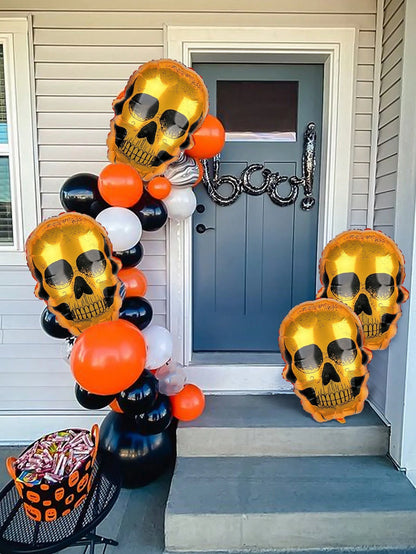 Skull Foil Balloon Halloween Decoration Ghost Party Day of the Dead Horror Party Decoration Haunted House Party Decoration 5