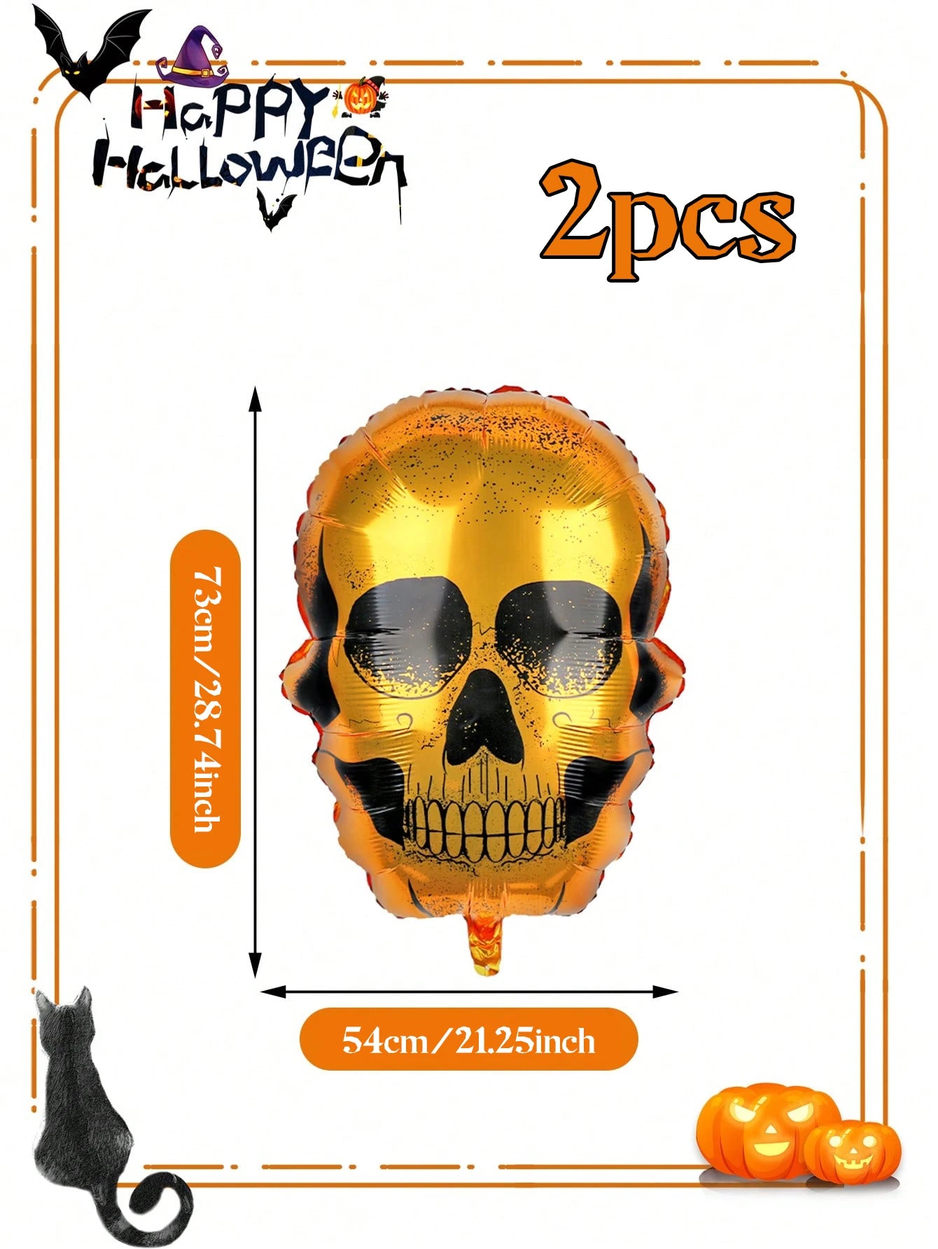 Skull Foil Balloon Halloween Decoration Ghost Party Day of the Dead Horror Party Decoration Haunted House Party Decoration 6