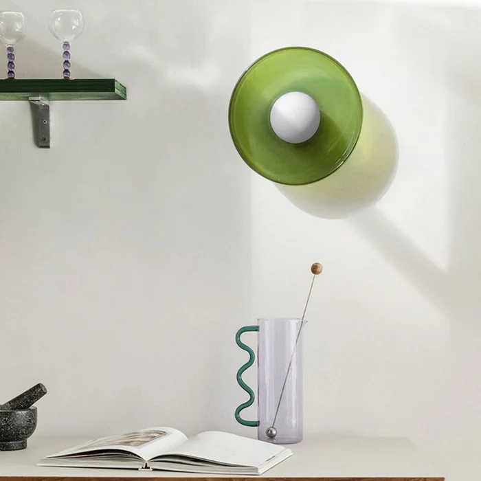 LuxRoyale Modern Glass Wall Ceiling Lamp-Japandi Minimalist Flush Mount LED Fixture