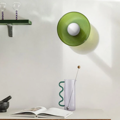 LuxRoyale Modern Glass Wall Ceiling Lamp-Japandi Minimalist Flush Mount LED Fixture