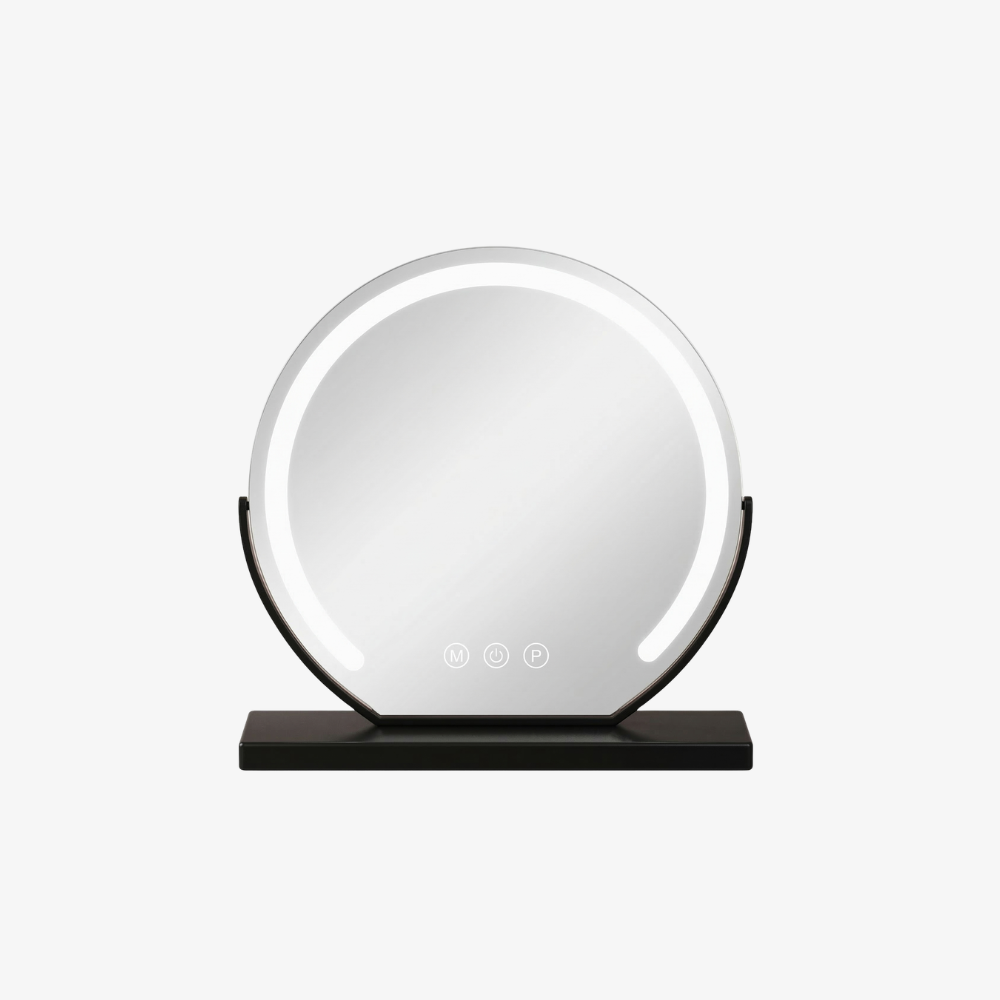 Smart Touch Lighted Makeup Mirror with Weighted Base - 360° Rotating Decor 1